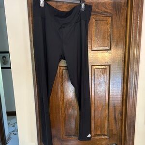 adidas Black Leggings Stretchy Full-Length Bottoms with cooling perforations